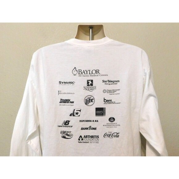 Jingle Bell Run for Arthritis 2002 Tee XL White Long Sleeve Fort Worth Hanes - Picture 5 of 7